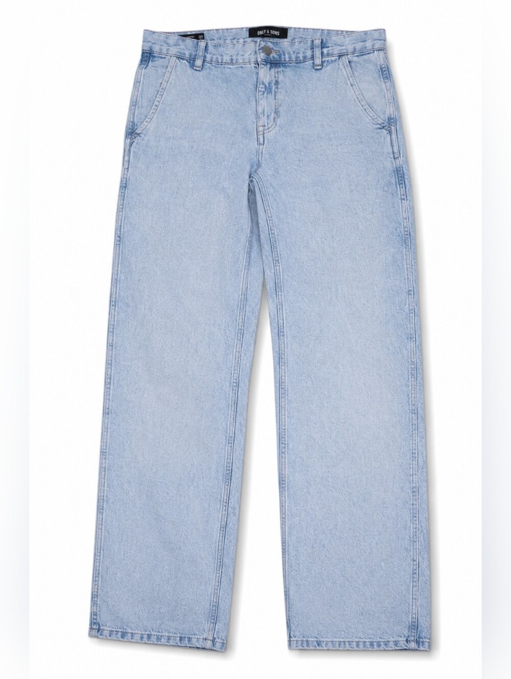 Only & Sons Men's Light Wash Cargo Jeans W32 L31 Utility Denim Pants Casual